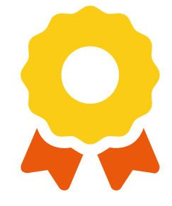 Yellow and orange award symbol