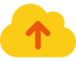 A yellow cloud icon with an orange upwards pointing arrow in it